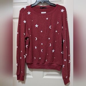 Wildfox Red Essential Moon & Stars Sweatshirt NWT Size XS